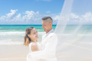 キラキラの輝く海を目の前に…♡