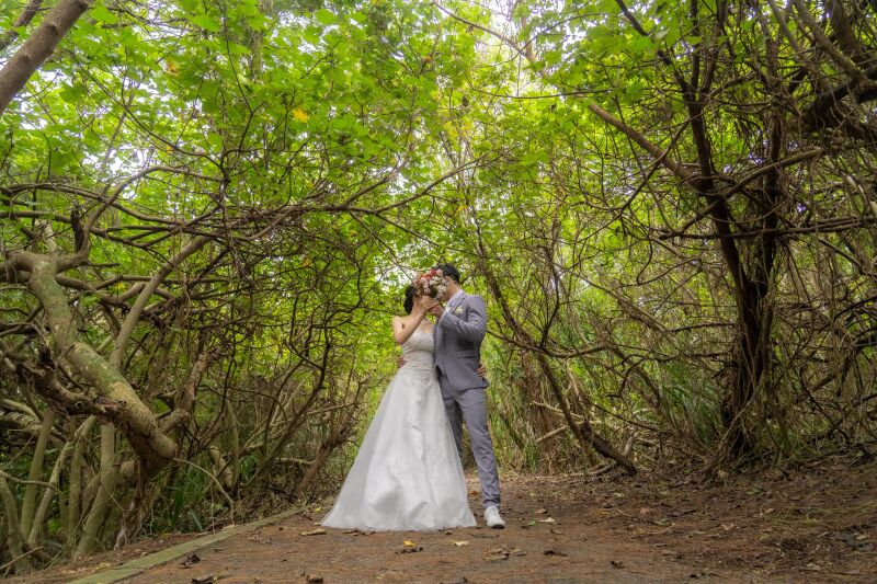 緑に包まれるナチュラルショット