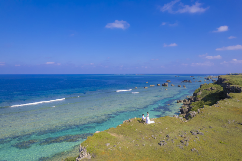 宮古島ウェディングフォト_ドローン撮影できる