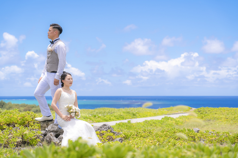 【宮古島2ロケーションプラン】【天然ビーチ撮影+観光スポット】150カット&ドレス&プロヘアメイク付コミコミプラン[追加料金なし