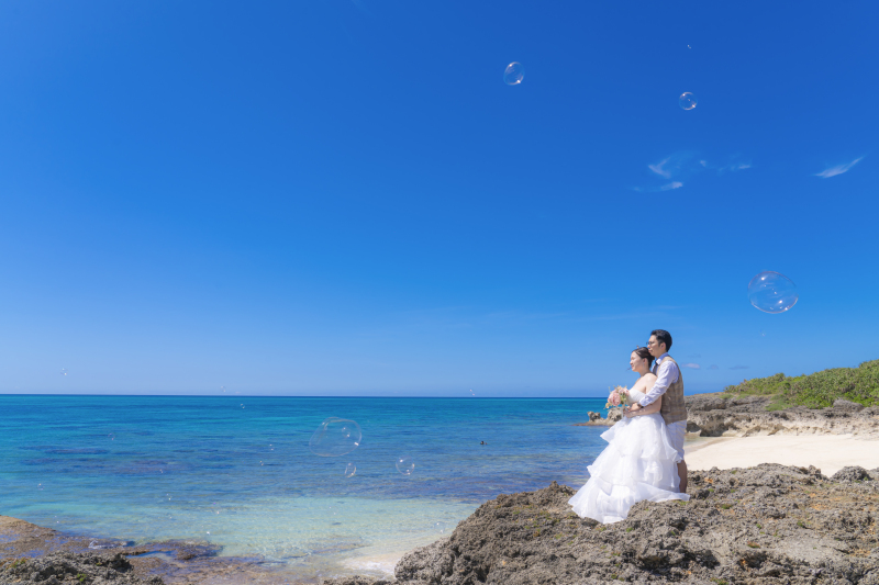 【宮古島2ロケーションプラン】【天然ビーチ撮影+観光スポット】150カット&ドレス&プロヘアメイク付コミコミプラン[追加料金なし