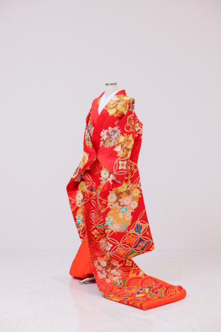 ★七宝柄　赤ゴールド