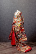 オレンジアイボリー地　おしどり