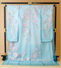 オーガンジー打掛 ブルー地新吉野桜