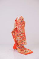 ★市松に鶴松　赤コーラル