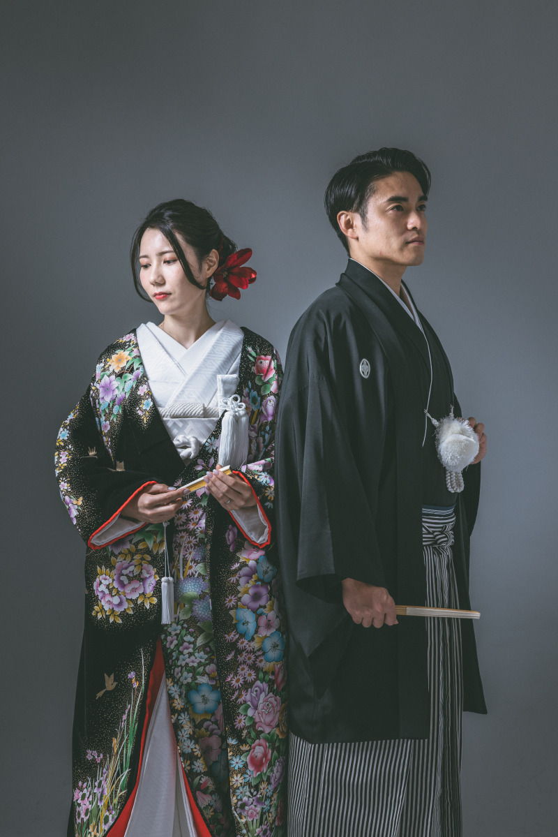 黒の色打掛でカッコいい写真！