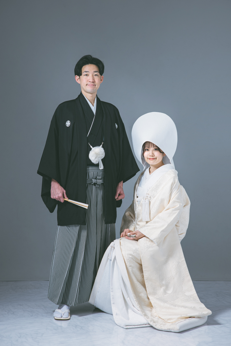 綿帽子でフォーマルに