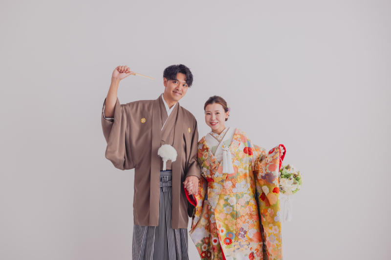 ブラウン紋付×色打掛