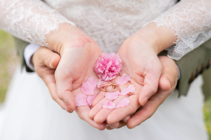 花びらとリング