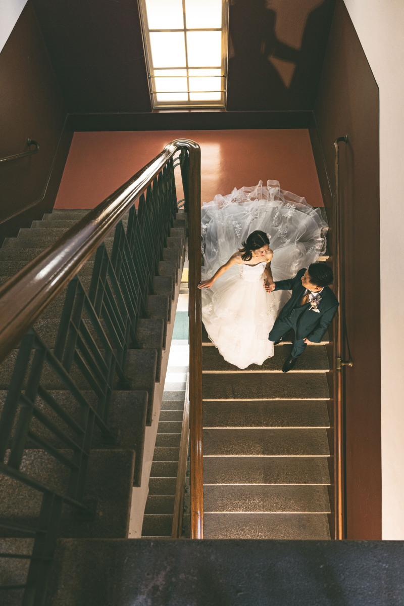 階段の立体感を活かして