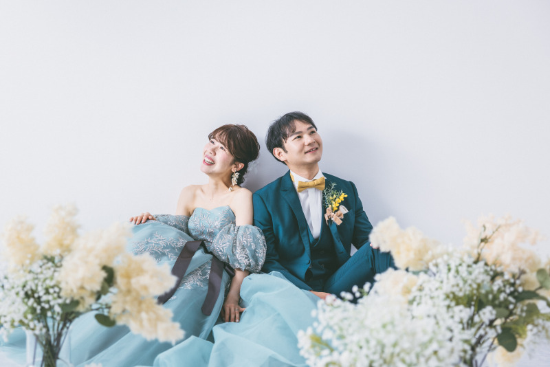 お花に囲まれて