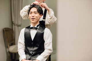 メンズヘアセットメイク