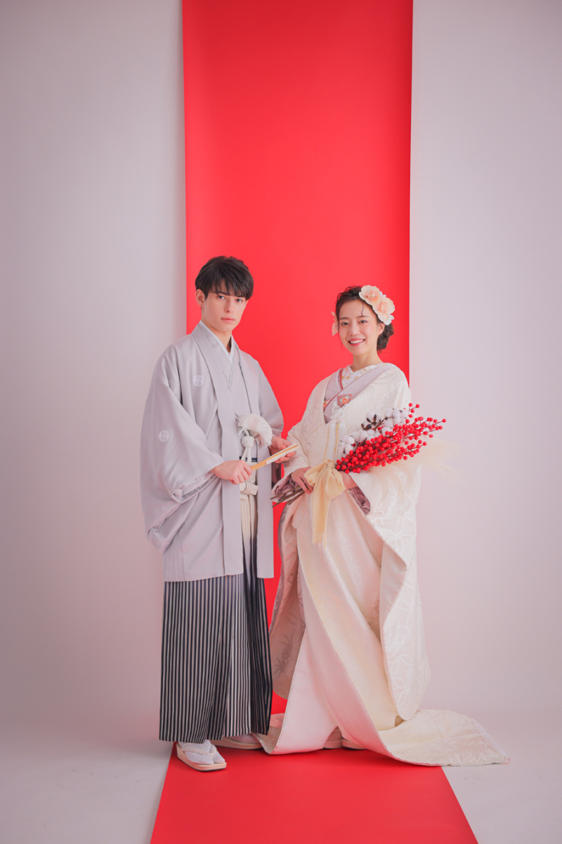 チャペル&スタジオ(衣裳3着)新婦ヘアメイク+着付+衣裳小物+髪飾り+全データ150カット納品