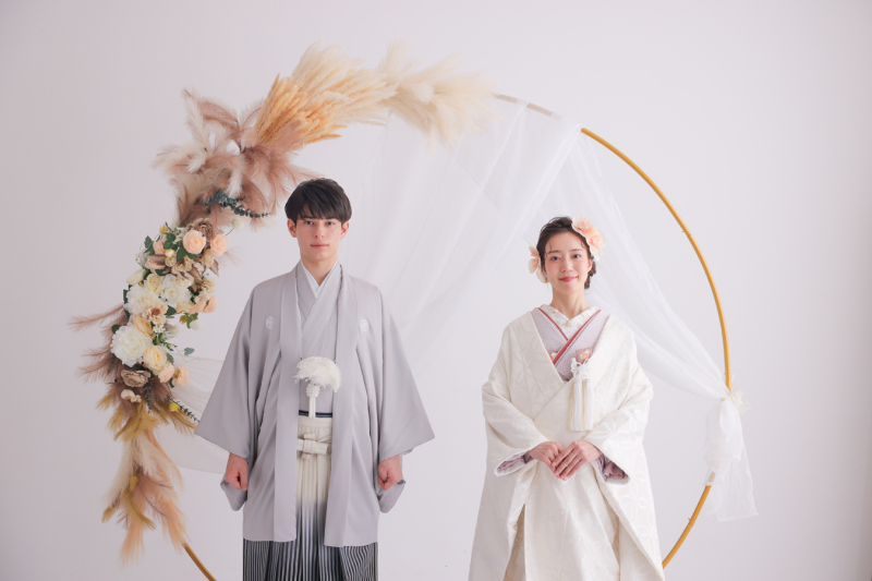 チャペル&スタジオ(衣裳3着)新婦ヘアメイク+着付+衣裳小物+髪飾り+全データ150カット納品