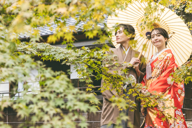 【屋外ロケーション】徳川園(衣裳1着)新婦ヘアメイク+着付+衣裳小物+髪飾り+全データ150カット納品