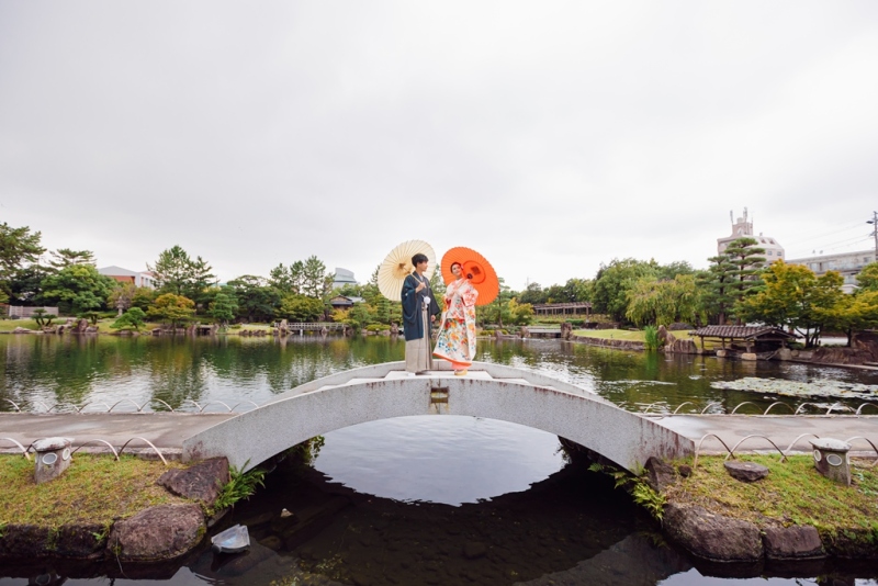 【屋外ロケーション】徳川園(衣裳1着)新婦ヘアメイク+着付+衣裳小物+髪飾り+全データ150カット納品