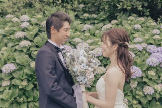 紫陽花と一緒に撮影☆