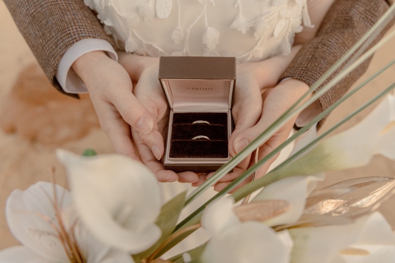 もちろん指輪の箱を持ってきて撮影も！