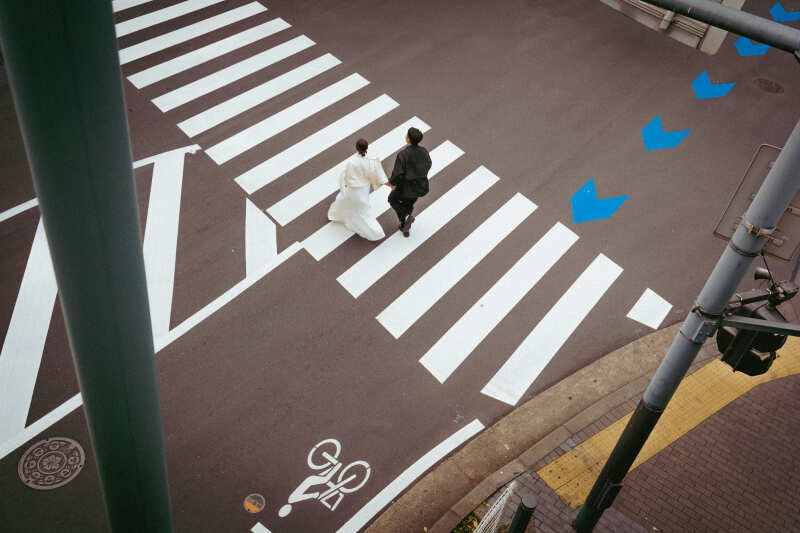 おしゃれな横断歩道で