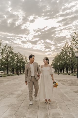 カジュアルな前撮りスタイルも！☺