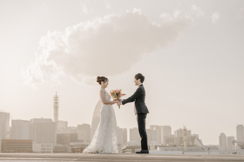 ブーケを使ったショット