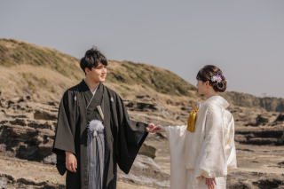 和装と洋装、どちらも映える！城ヶ島公園で欲張り前撮り撮影♪