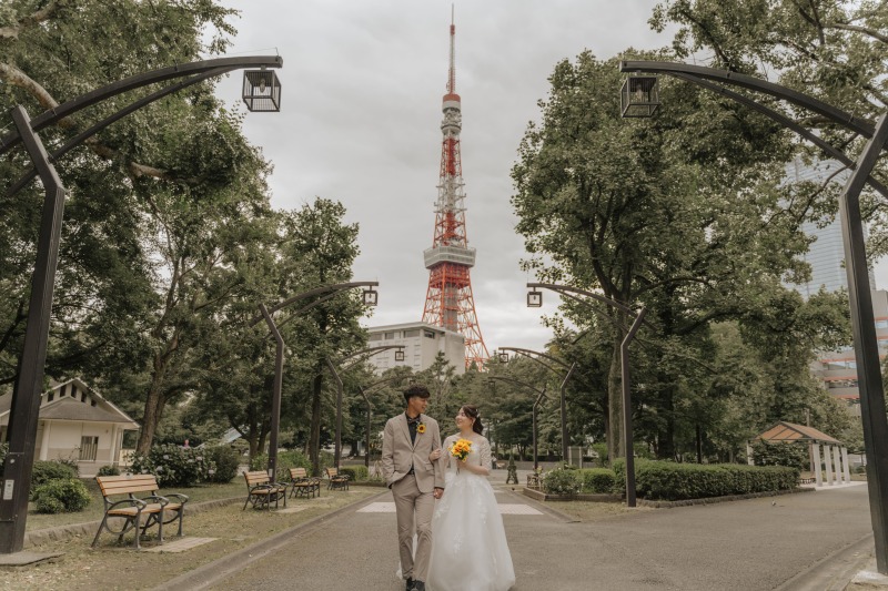 東京タワー前の芝公園で撮影!ゆるっと前撮り♪
