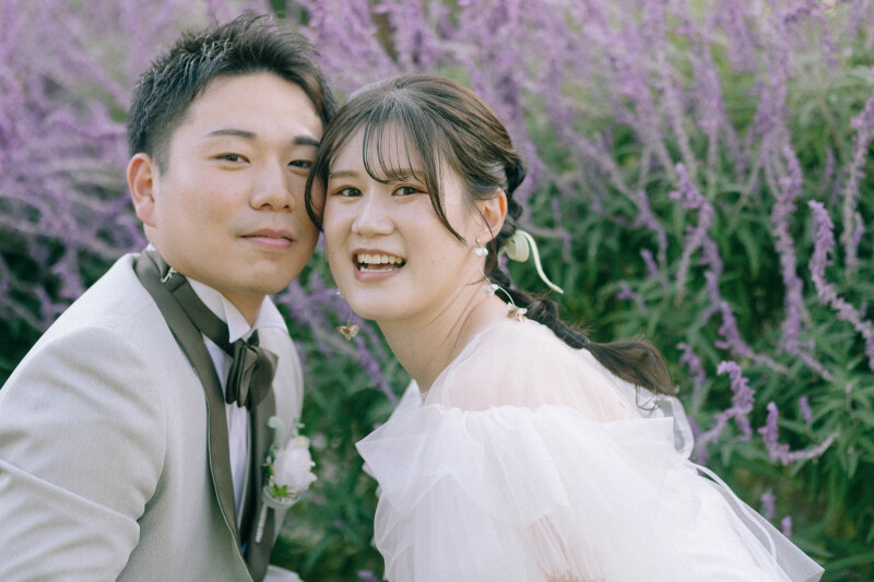 季節のお花を添えて