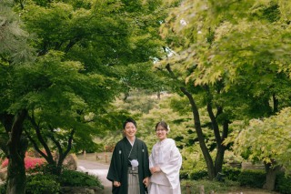 緑輝く日本庭園前撮り
