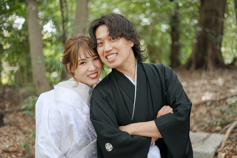 自然な緑いっぱいの背景でも撮影!