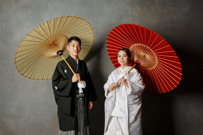 和装と番傘の相性◎