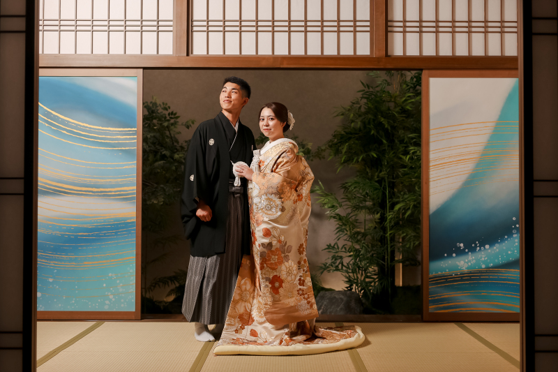 色打掛に掛け替え