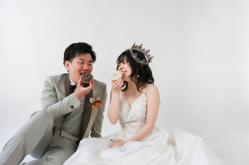 ドーナツに思わず笑顔!