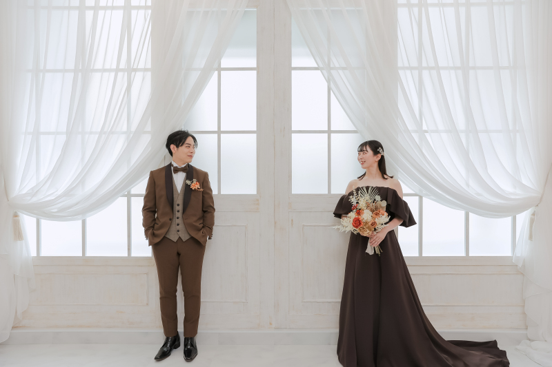 お洒落にブラウンで揃えて