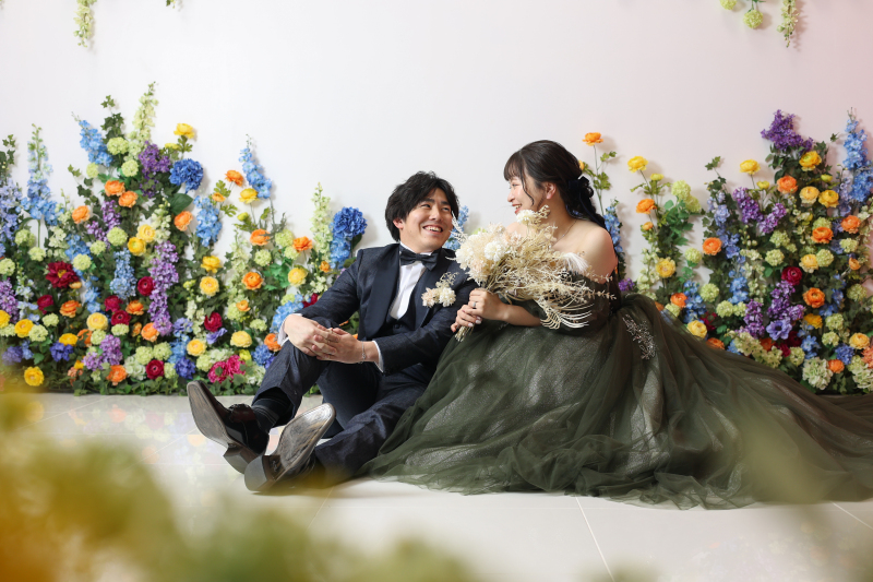 お花に囲まれて