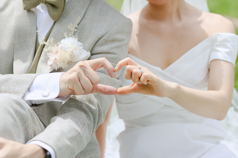 ハートを作って