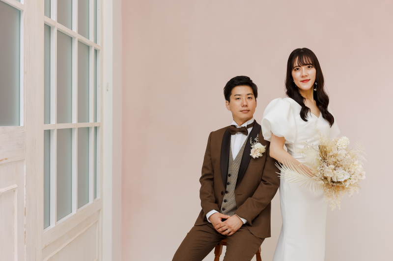 淡いピンクで柔らかく