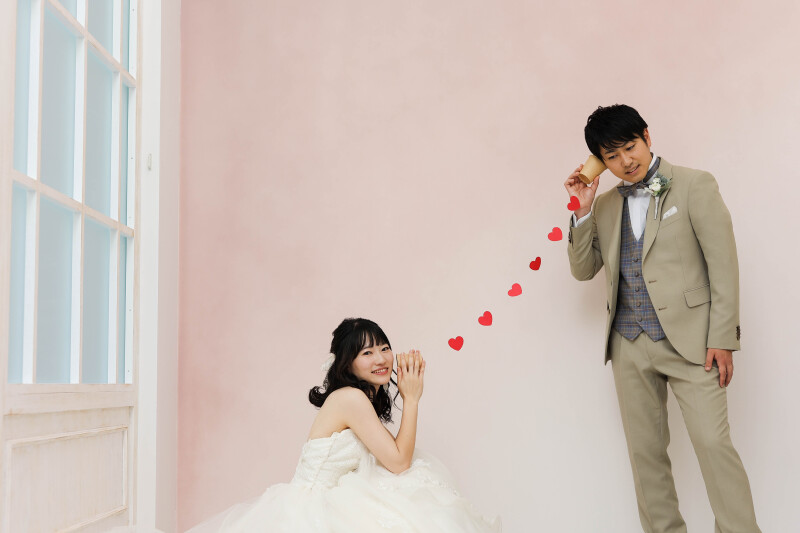 ハートの糸電話