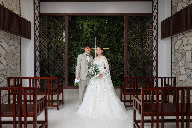 緑のナチュラルなチャペル