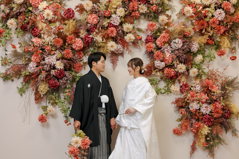 オレンジ×白無垢