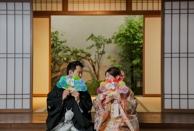 手作り扇子で一枚