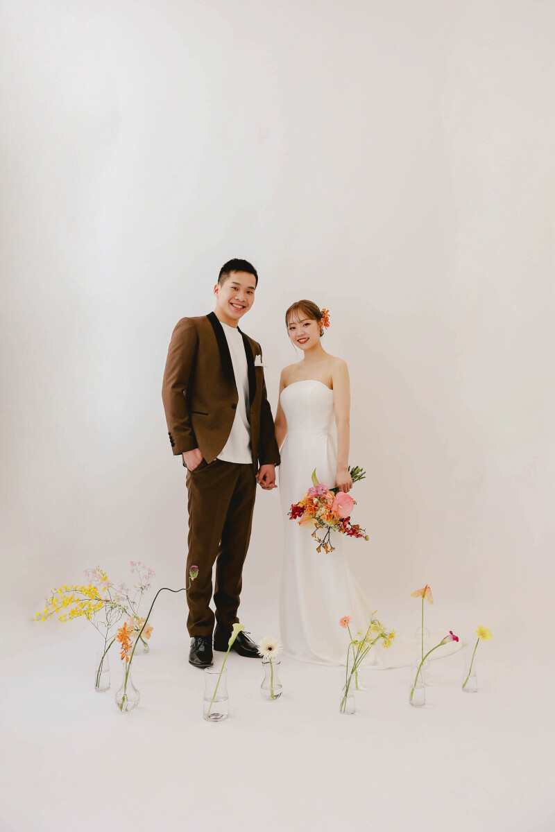 お花に囲まれて