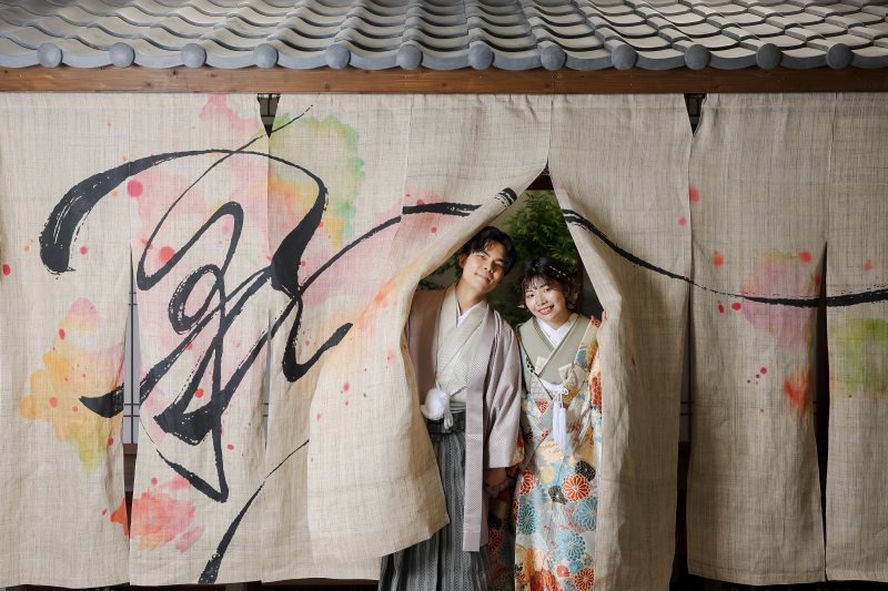 日本家屋の中で