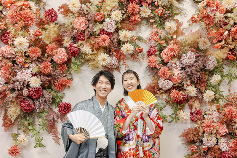 お花たちに負けない笑顔