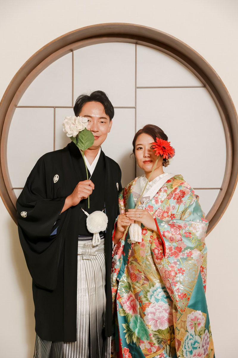 色打掛に掛け替えて