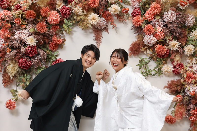 フラワーウォール×白無垢