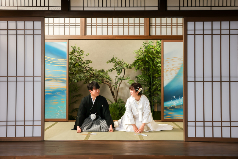 まずは和装から撮影開始!