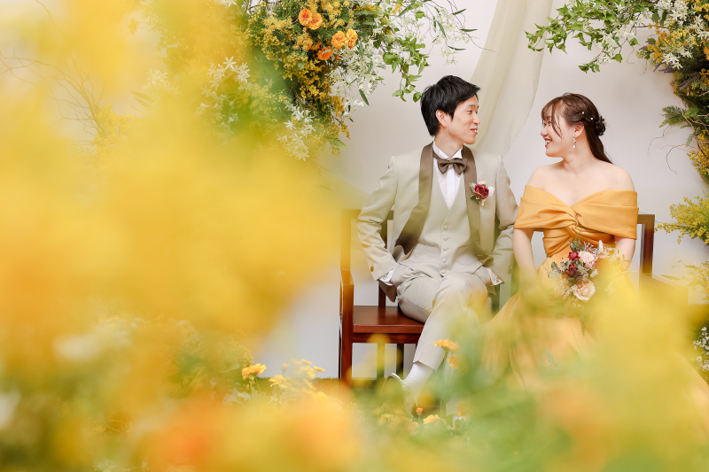 お花に囲まれて