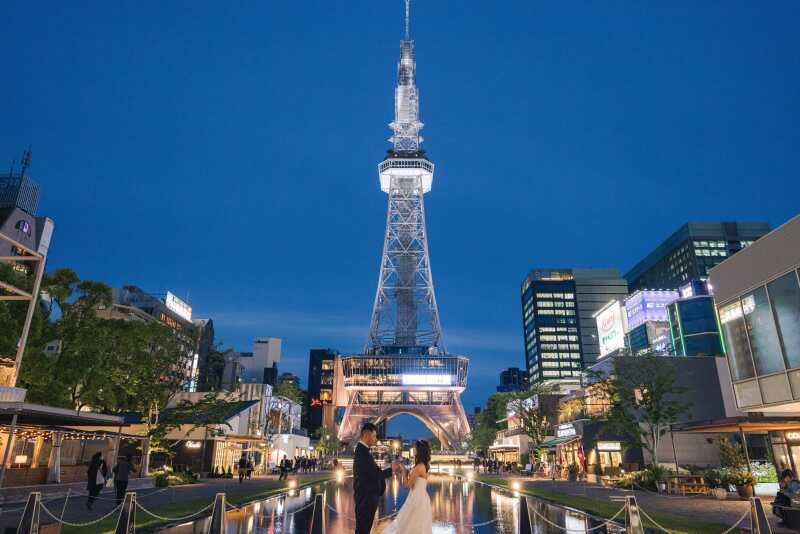 夜景と一緒に撮影をすることができる♪