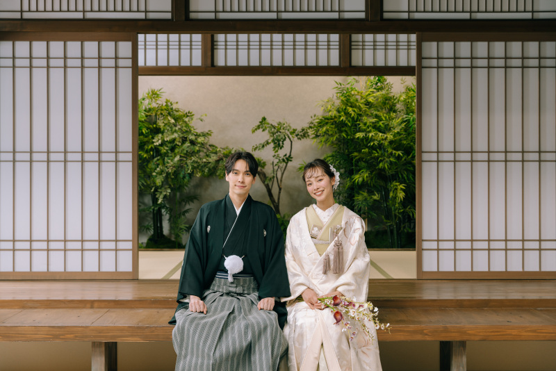 本格屋内庭園を使った和装撮影も可能!!